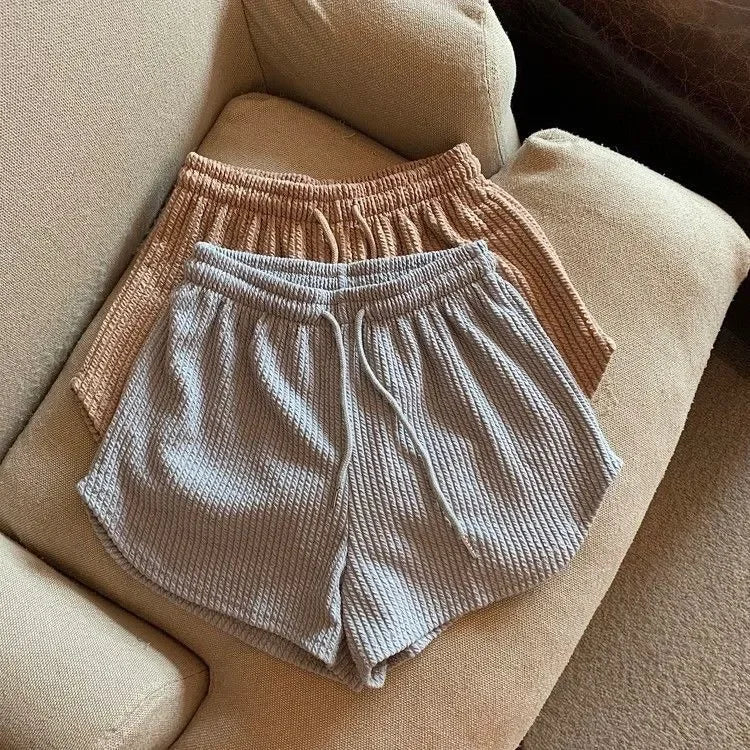 High Waist Drawstring Sweat Shorts