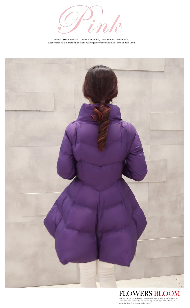 2023 New Fashion Winter Coats Women Warm Outerwea Cotton Padded Jackets Womens Clothing Belt Zipper Parkas Femme A-word Jacket