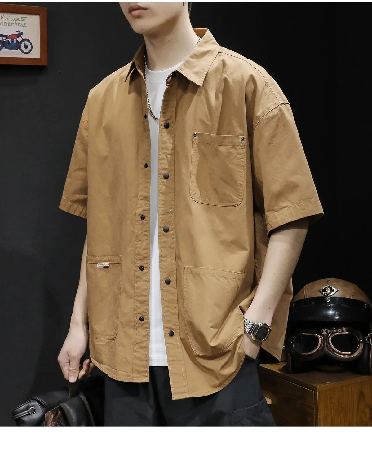 Trendy Casual Zipper Shirt Men