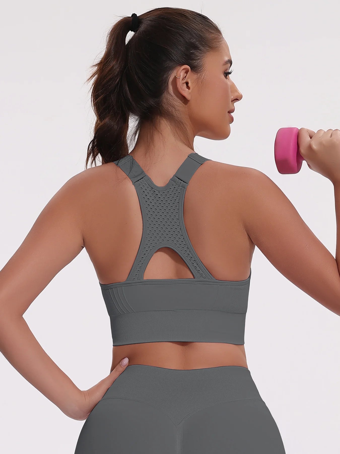 Beautiful Back Sports Bras For Women Seamless Adjustable Strap Shockproof Elastic Fitness Athletic Brassiere Slim Yoga Top