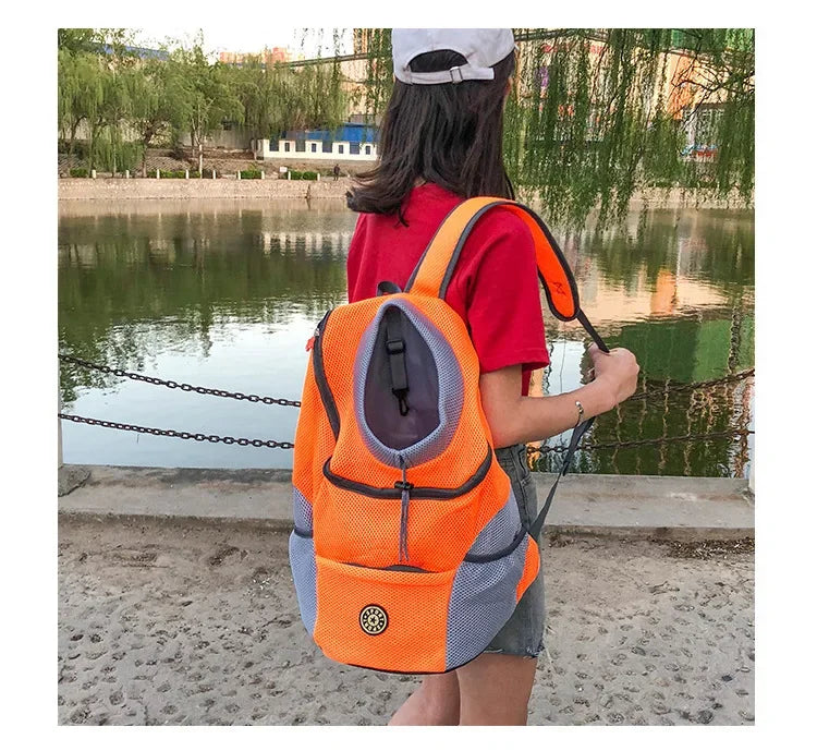 New Dog Pet Backpack Carrier Travel Bag Front Pack Breathable Adjustable with Safety Reflective Strips for Hiking Outdoor Cats