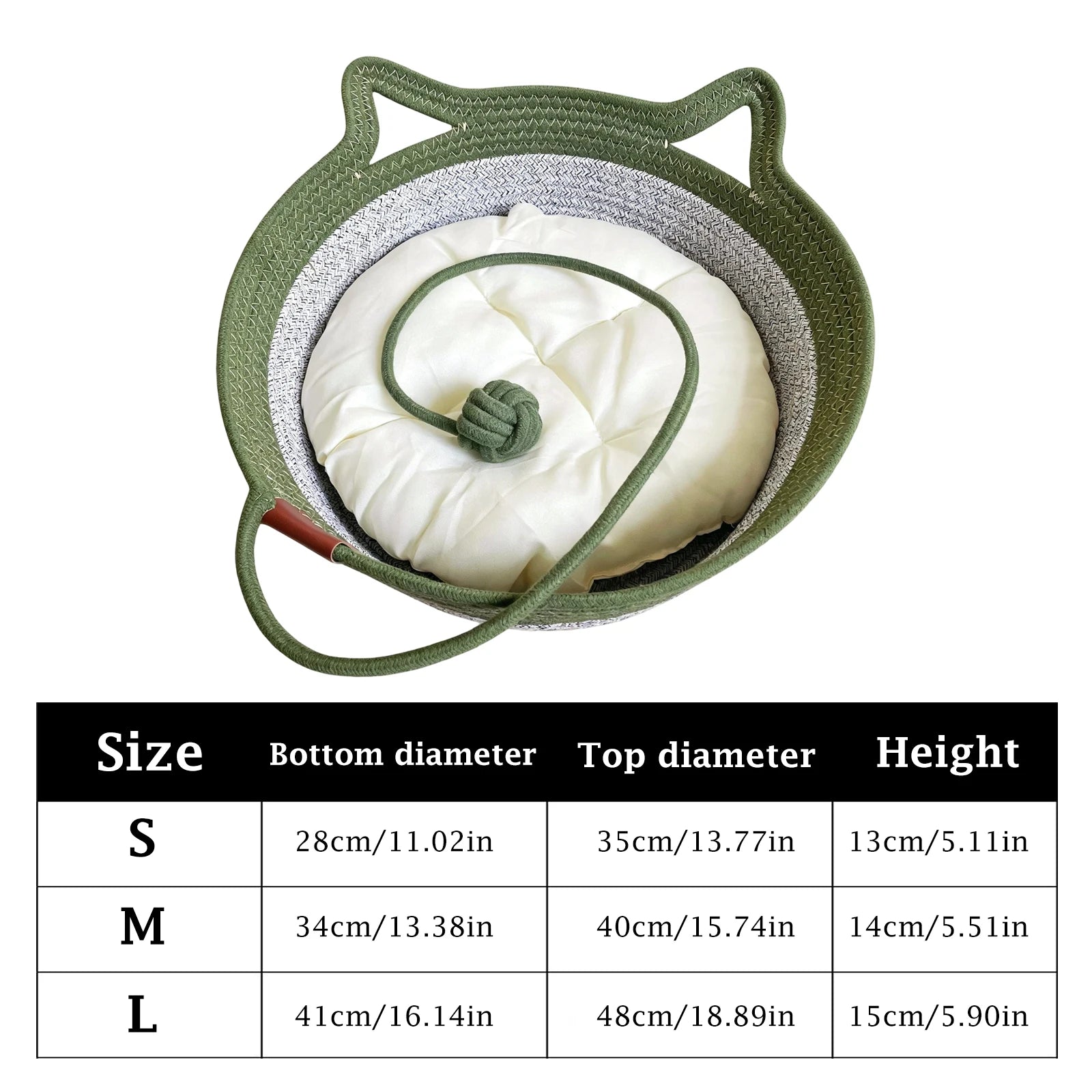 Pet Cat Bed Round Hand Woven Rattan Wear-resistant Cat Bed Summer Pet Bed Indoor Sleeping House Pet Products Accessories