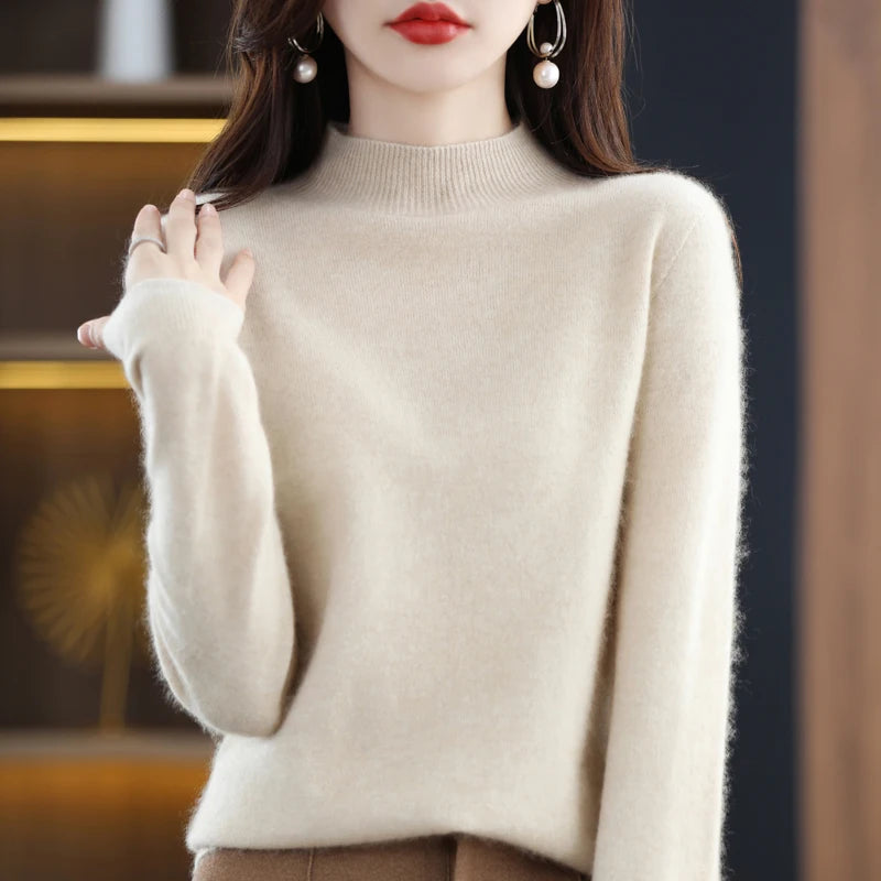 Merino Wool Mock Neck Pullover