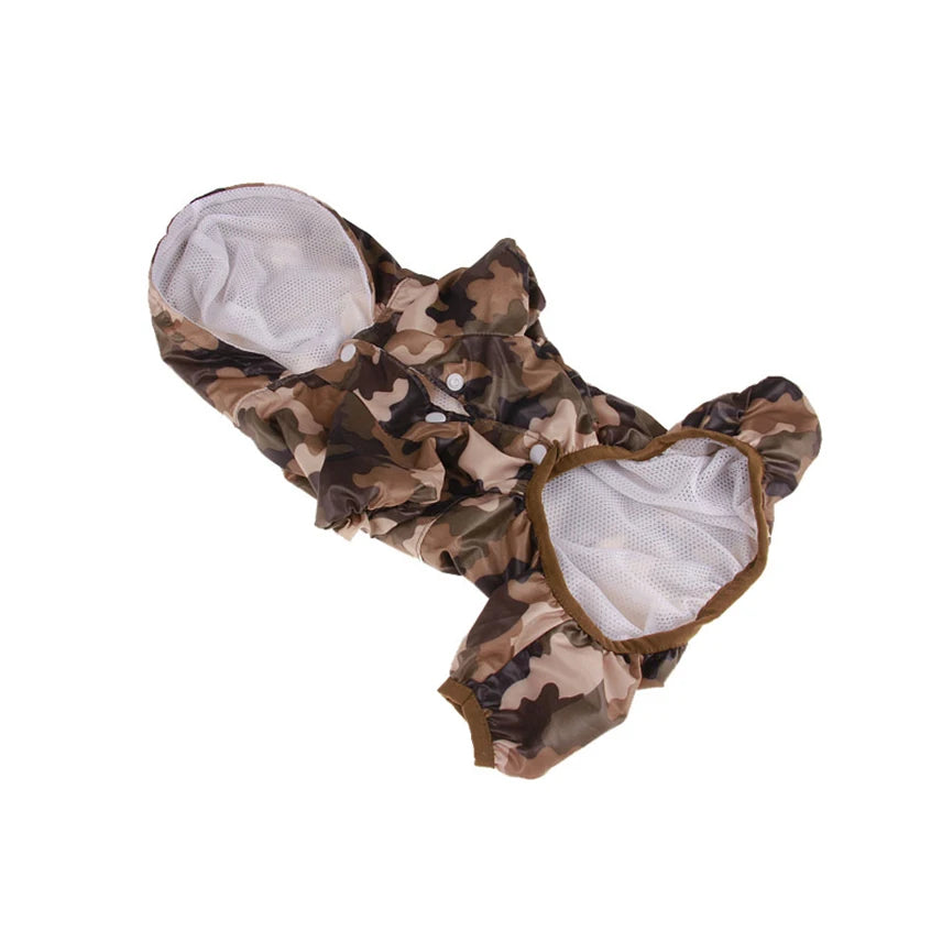 Casual Waterproof Puppy Rain Jumpsuit