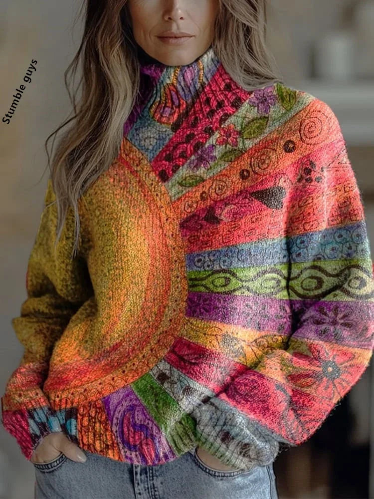 Festive Printed Winter Knit Sweater