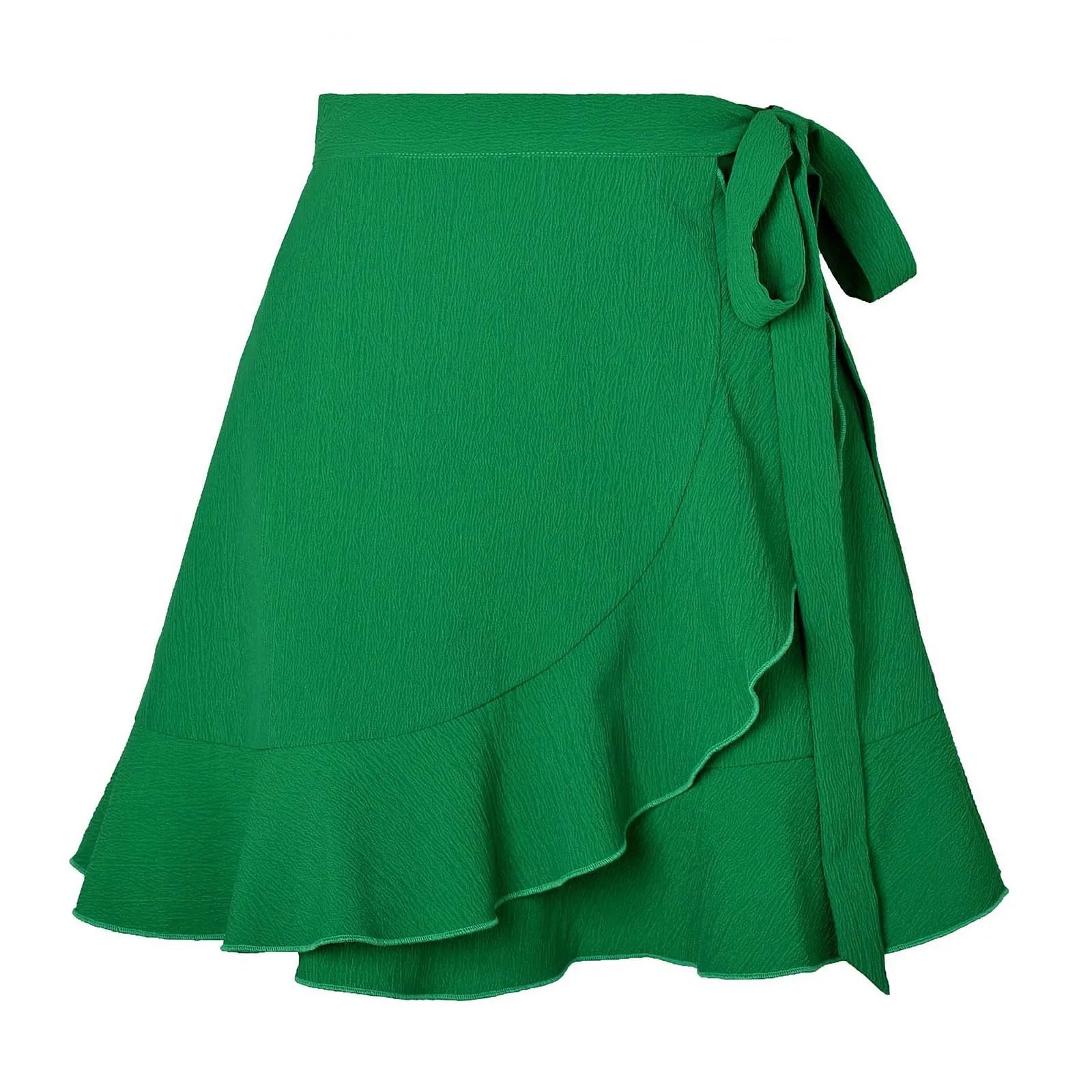 High Waist Chiffon Ruffle Skirt