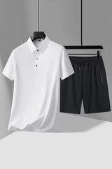 polo Shirts + shorts 2024 summer new style fashion Sportswear Men's Casual Sets Male Fashion shirts and shorts full size M-4XL