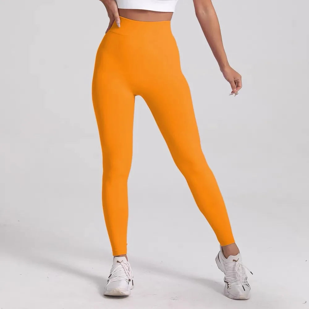 New Women V Back Athletic Leggings Fitness Exercise Yoga Gym Tights Workout Scrunch Butt Lifting Training Pants