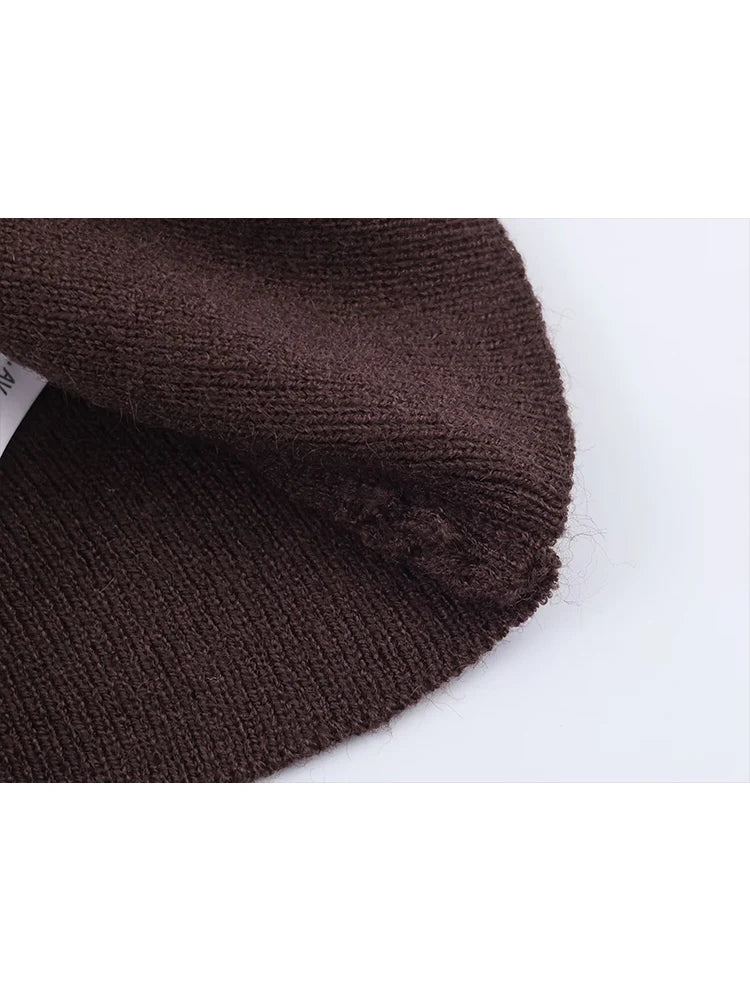 TFMLN Slash Neck Tiered Knit Pullover