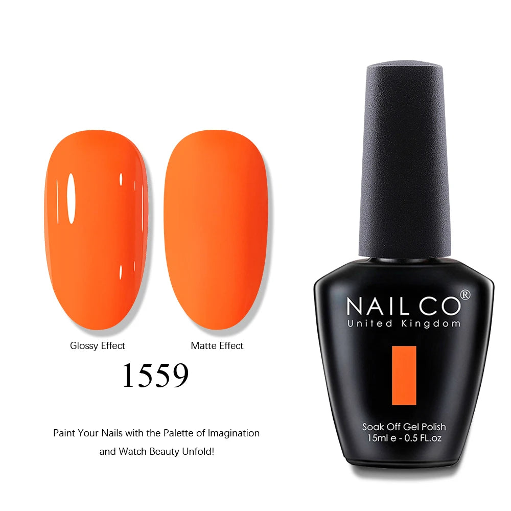 NAILCO 2025 Hot 15ML Gel Nail Polish Nails Semi-permanent UV Varnish High Quality Glass Bottle Nail Art Polish For Manicure