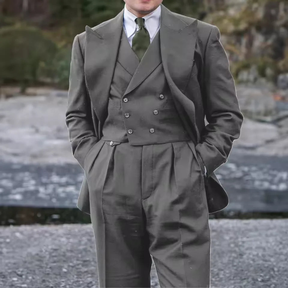 Elegant Double Breasted Three Piece Suit