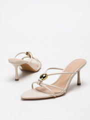 Women's fashionable, elegant, comfortable, simple and versatile high heels, peep-toe breathable slip-on stilettos.