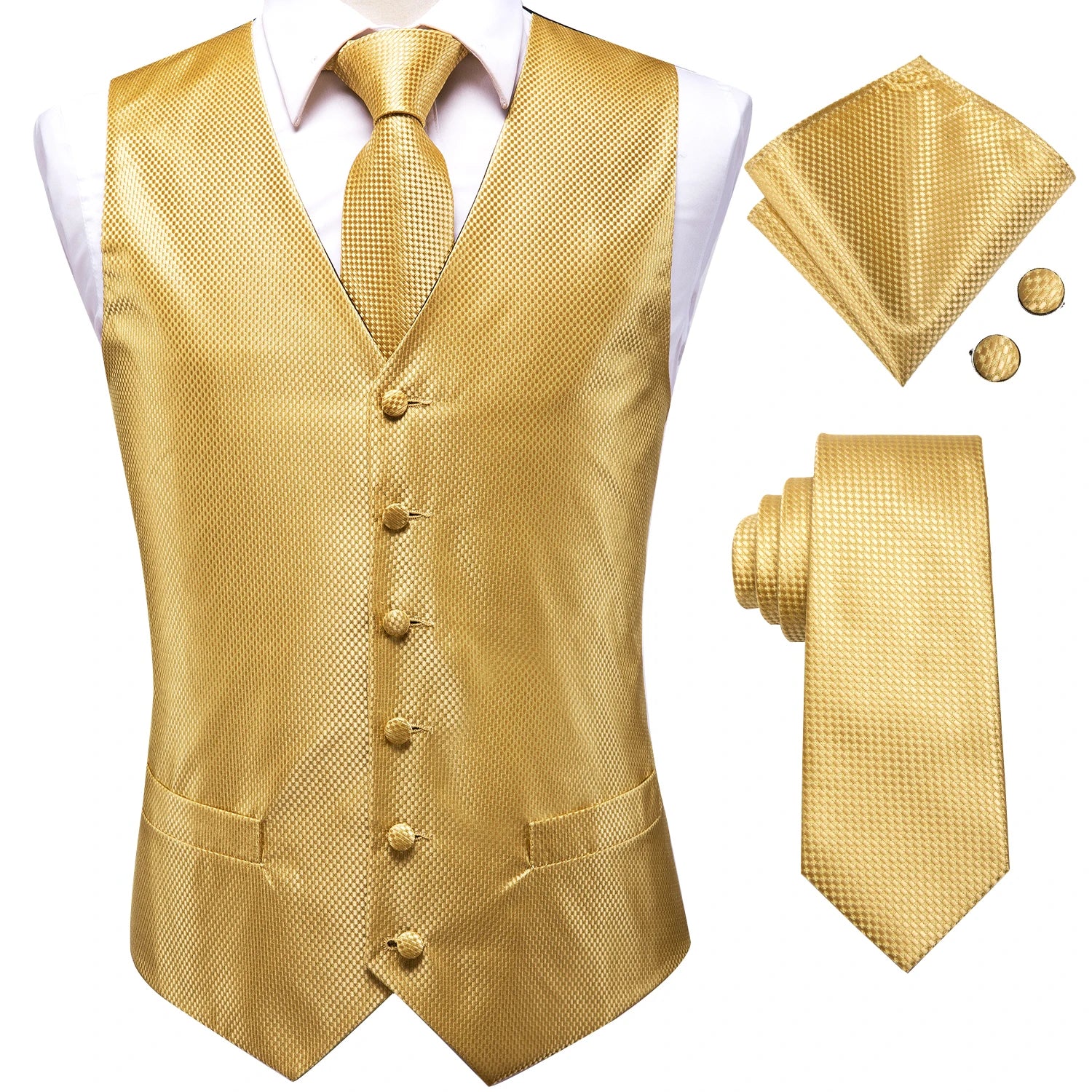 Men’s Silk Jacquard Suit Vest Set