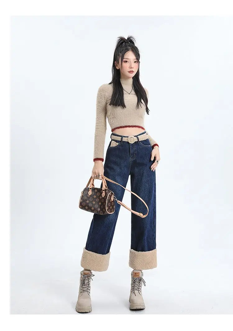 Winter Straight Leg Denim Jeans