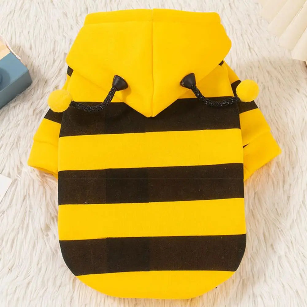 Bee Pet Puppy Coat Apparel Outfit Dog Hoodies Winter Warm Cat Cosplay Costume Holiday Outfit for Small Medium Dogs & Cats