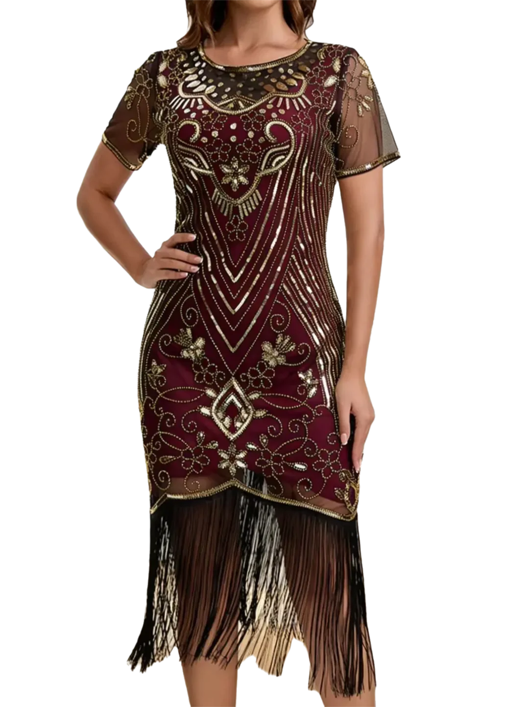 Women's Flapper Dresses 1920s for Women Great Gatsby Sequin Fringed Roaring 20s Cocktail Dress