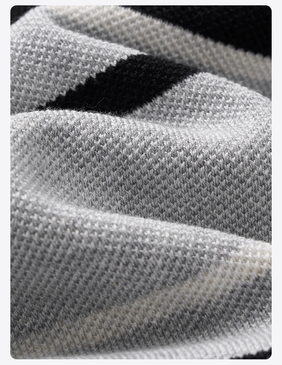 Oversize Striped Knit Summer Polo