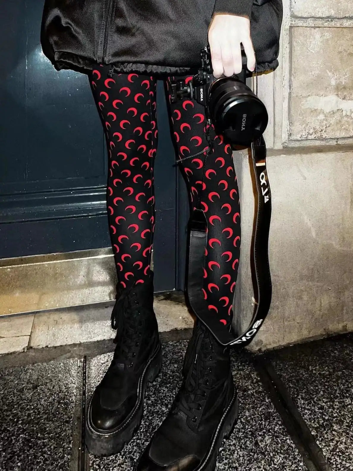 Women Jumpsuit Y2K Streetwear Moon Print Jumpsuit Elastic Long Sleeve Round Neck Autumn Sexy Fashion Bodysuit