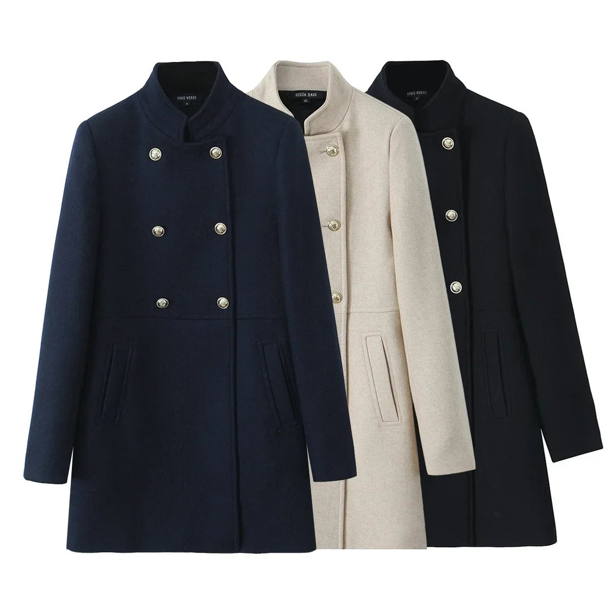 Retro Black Wool Long Coat
