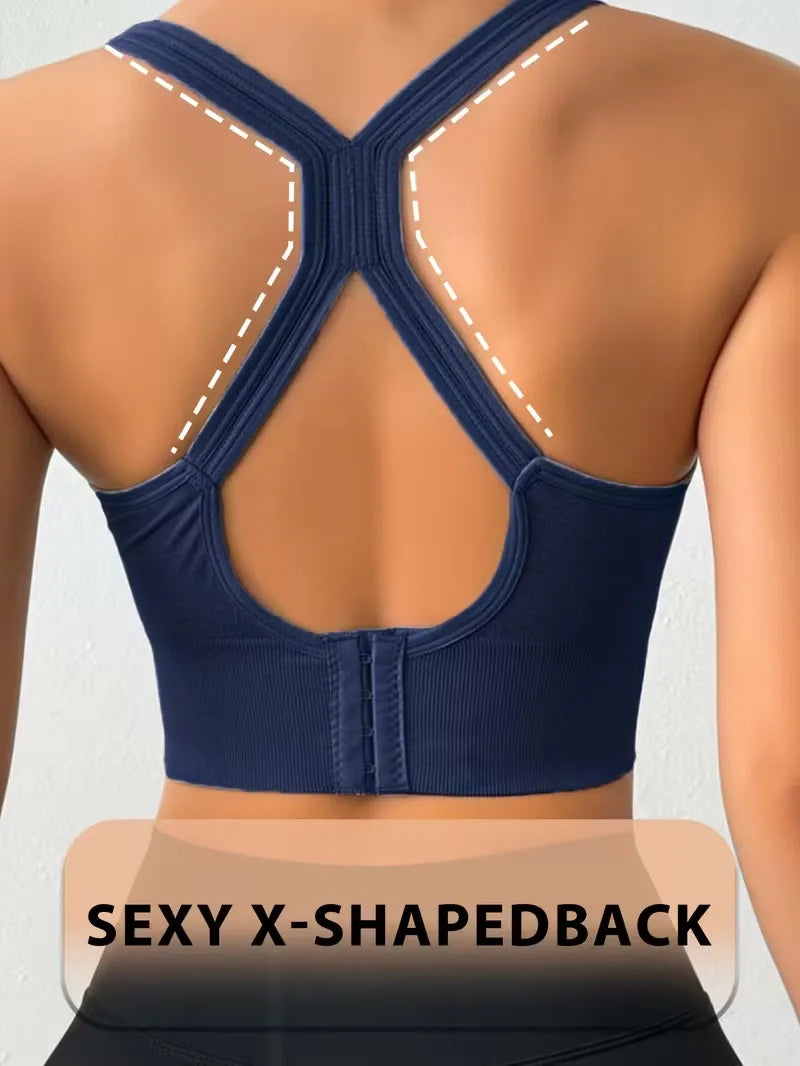 Women'S Sports Bra Without Underwire,with Cross Straps And Padding,for Yoga,Running,Fitness Activities