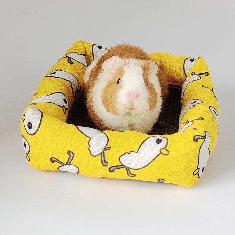 Pet Sleep Bed Rectangle Mat with Rattan Cooling Pad for Small Animals Dogs Cats Rabbit Guinea Pig Hamster Squirrel All Seasons