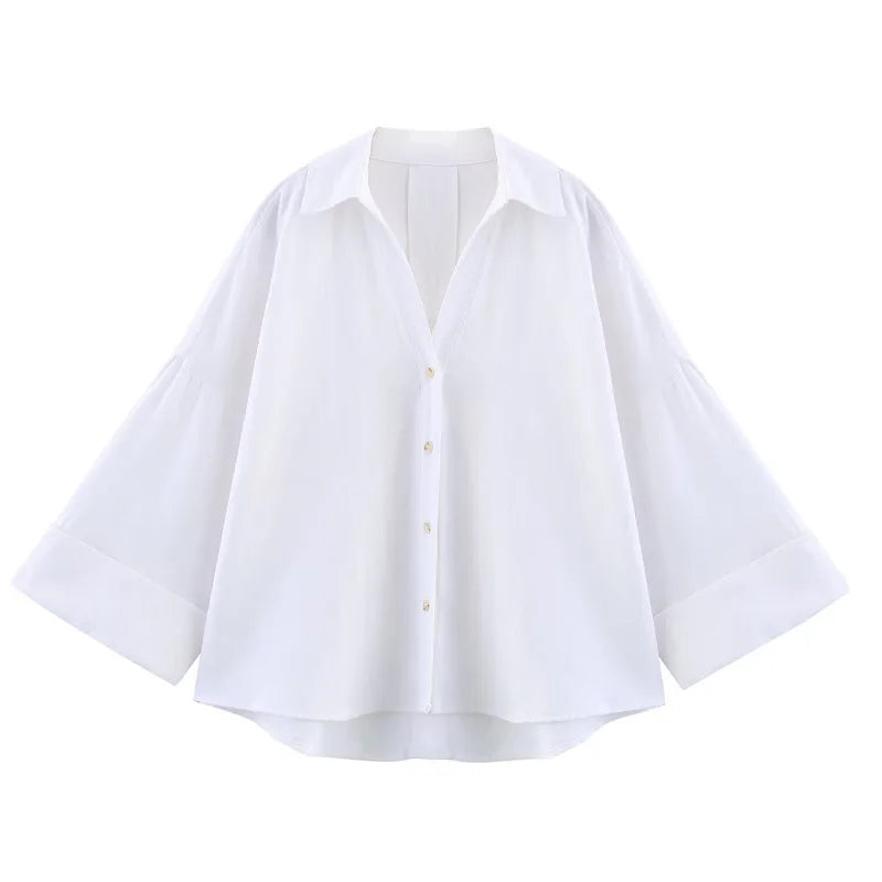 Striped Oversize Summer Shirt Women