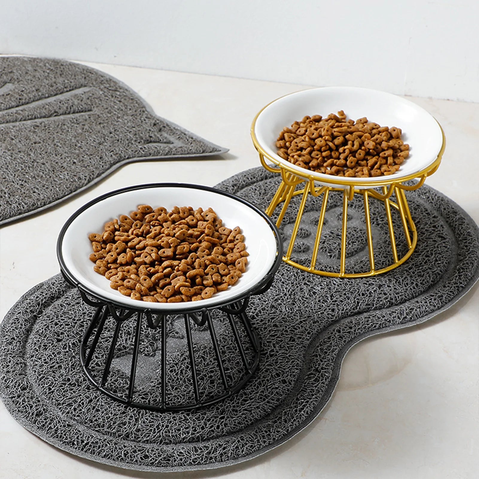 Pet Ceramic Bowl Nordic High Footed Ceramic Cat Food Bowl Snack Can Plate Anti Overturning Kitten Puppy Food Water Feeding Bowl