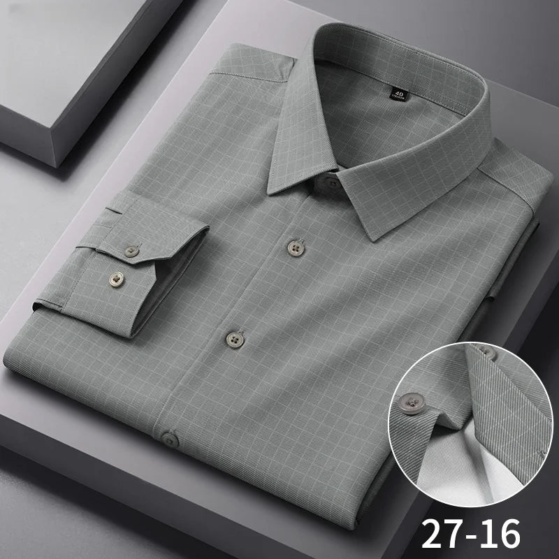 Anti Wrinkle Slim Plaid Shirt