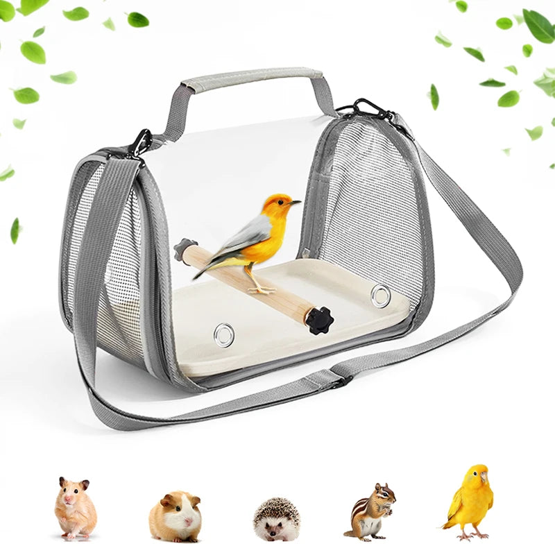 Portable Bird Travel Bag With Stand & Removable Straps Breathable Design Suitable for Small Pets and Birds Parrots Hamsters