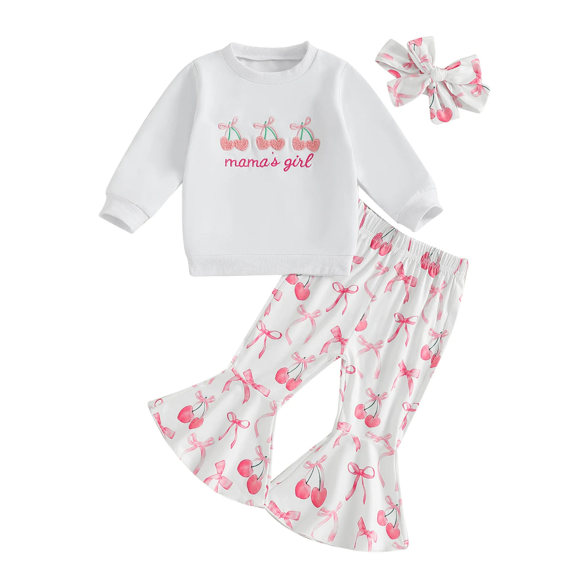 Cherry Bow Toddler Outfit Set