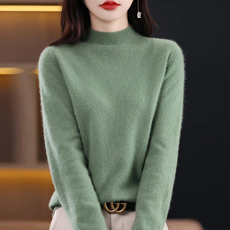 Merino Wool Mock Neck Pullover