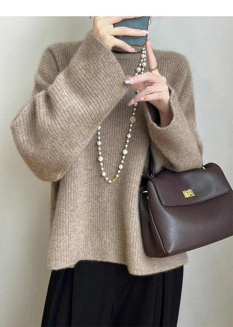 Elegant Merino Turtleneck Knit Sweater