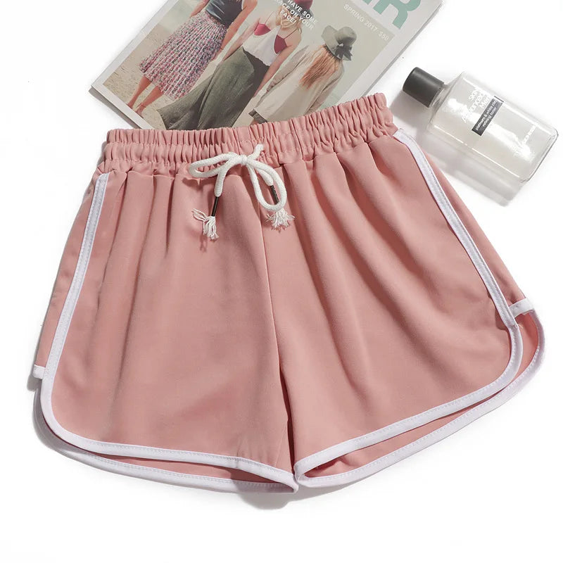 Women yoga Shorts Summer Outer Wear Mid-Waist Casual Loose Straight Pants Lady Stylish Thin Breathable Wide Leg Gym Short Pants