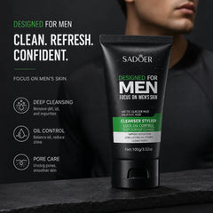 Men Glacier Mud Salicylic Acid Cleanser Long Oil Control Deep Purify Pores Wash Daily Grime Soft Coarse Skin Facial Cleanser