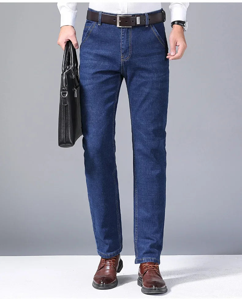 2025 Men's Jeans Casual Stretch Classic Blue Black Denim Pants Men's Texture Jeans Versatile Item Interprets Denim Fashion offic