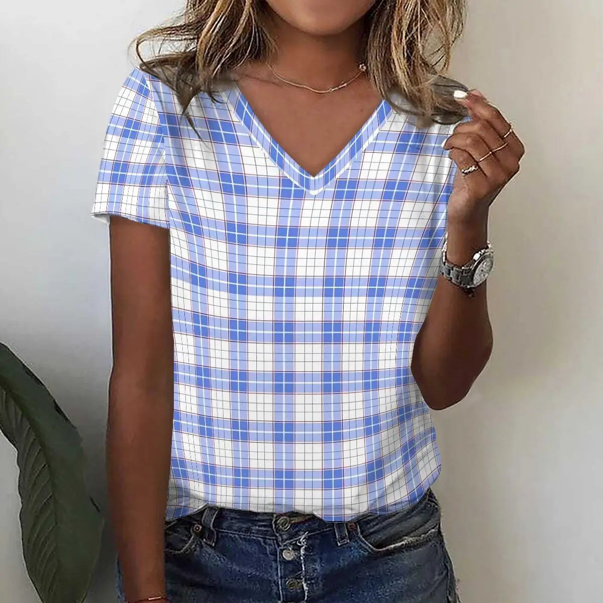 New Women's T-Shirts Funny Stripe Print Top Fashion Simple Pattern T Shirts for Women Summer Leisure Female Clothing Streetwear