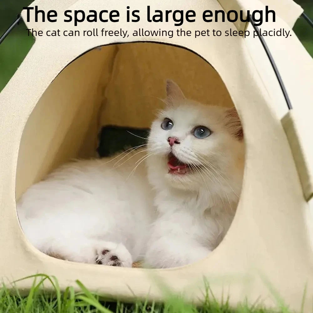 Pet Tent Bed Cats House Supplies Products Accessories Warm Cushions Furniture Sofa Basket Beds Winter Clamshell Kitten Tents Cat