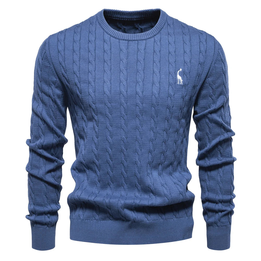 Giraffe Embroidered Knit Pullover