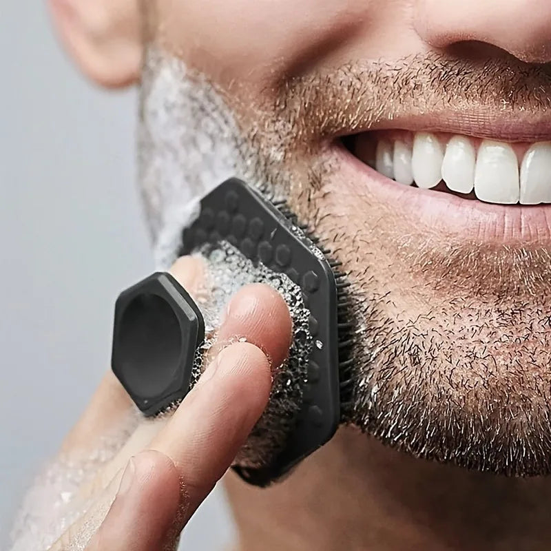 Men'S Beard Brush, Gentle To Remove Dead Skin, Soft Bristle Design Enhances Shaving Experience, Deep Cleaning And Care Tool