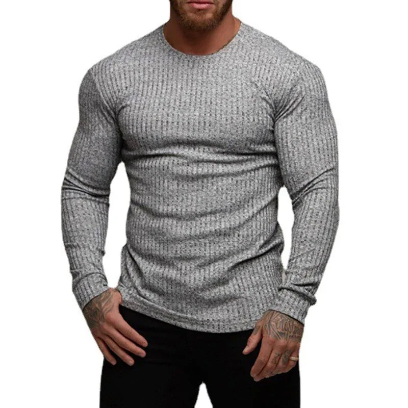 Slim Ribbed Turtleneck Pullover