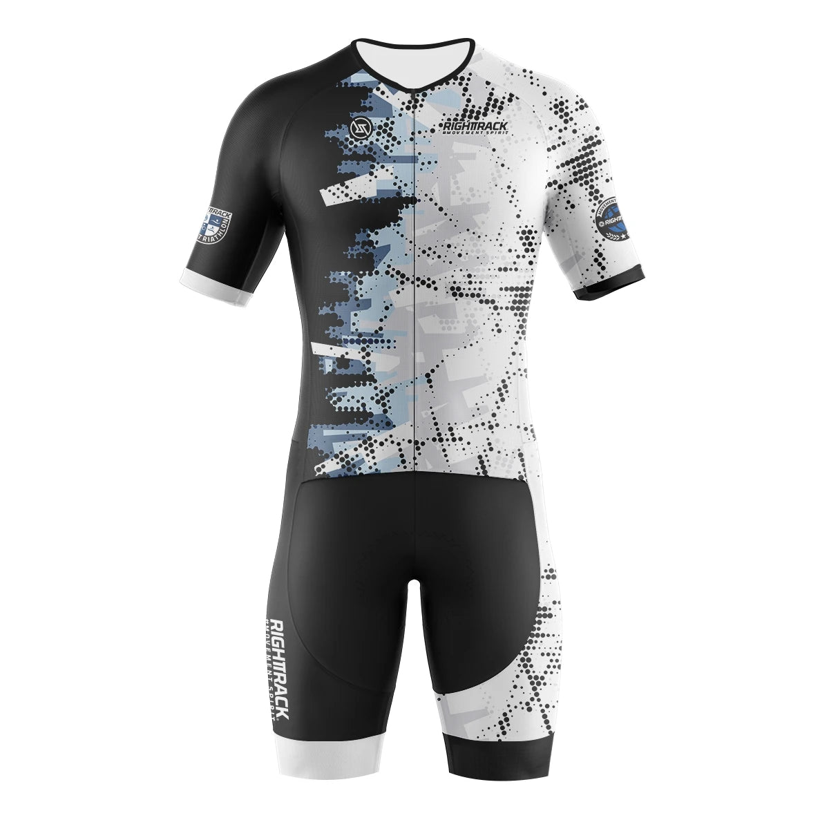 RIGHTTRACK Trisuit Men's Summer Triathlon Race Short Sleeve Skinsuit Clothing Swimming Cycling Running Custom Apparel