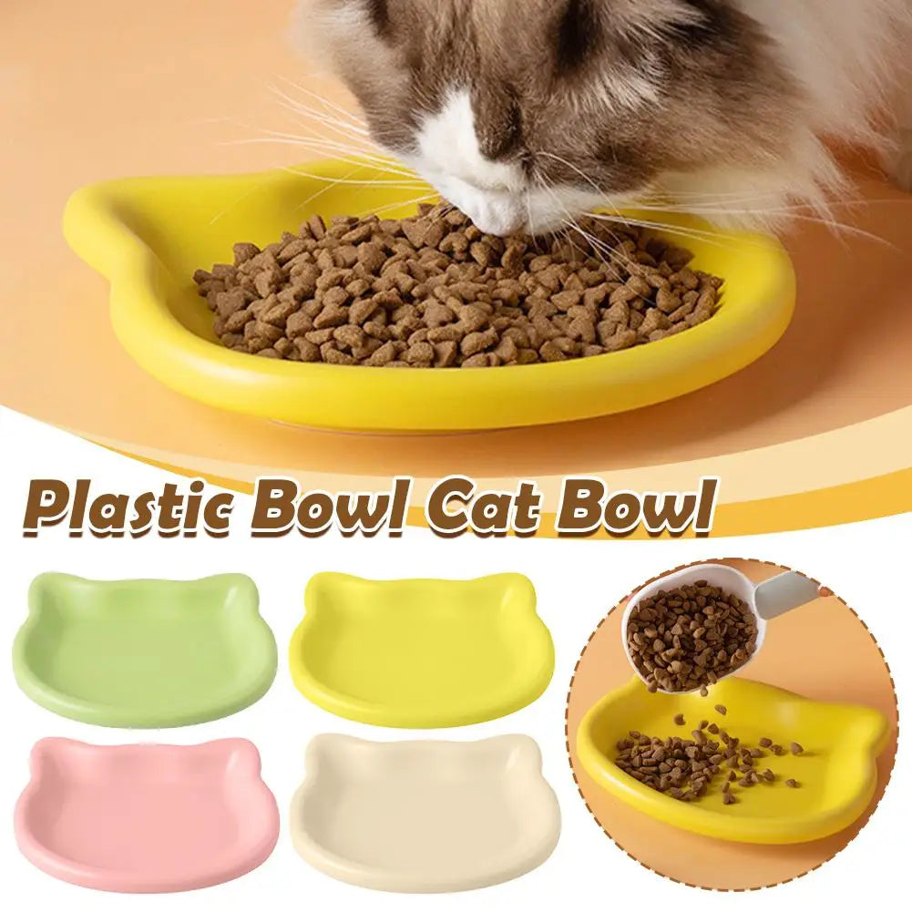 1PC Cat-Shaped Pet Bowls, Pastel Color Cute Animal Design, Non-Slip Pet Food Dish, Ideal for Cats, Trendy Pet Accessory for Home