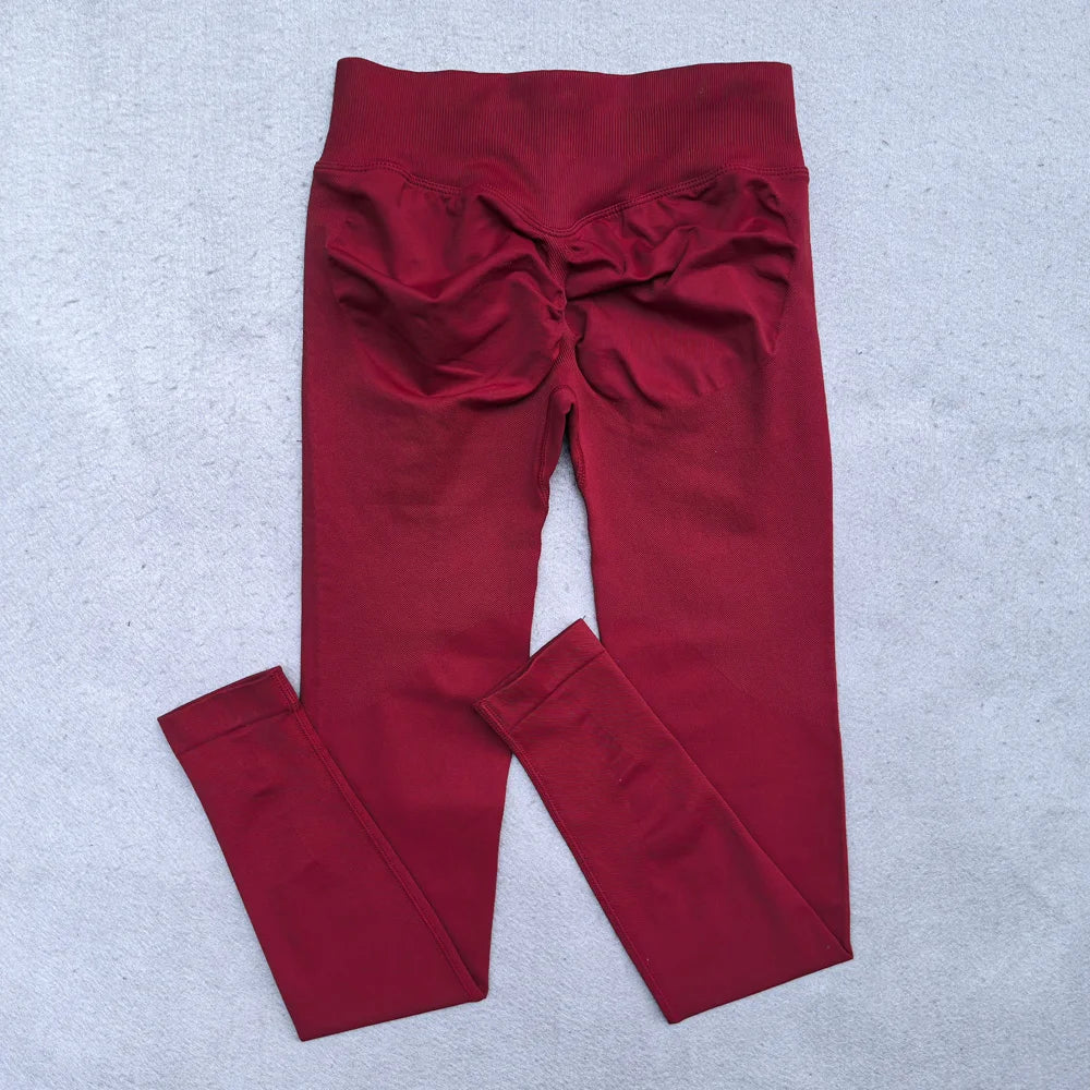 Leggings Women Seamless Leggings Gym Energy Low Ribbed Waistband Yoga Pants Back Scrunch Booty Tights Pants