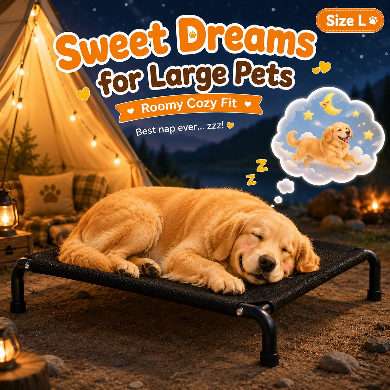 Elevated Pet Bed for Dogs, Washable Dog Bed for Small, Medium, Large & XL Puppies, Breathable Mesh Dog Bed