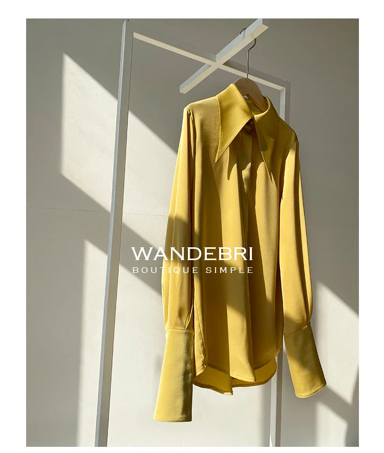 Elegant Satin Office Casual Shirt