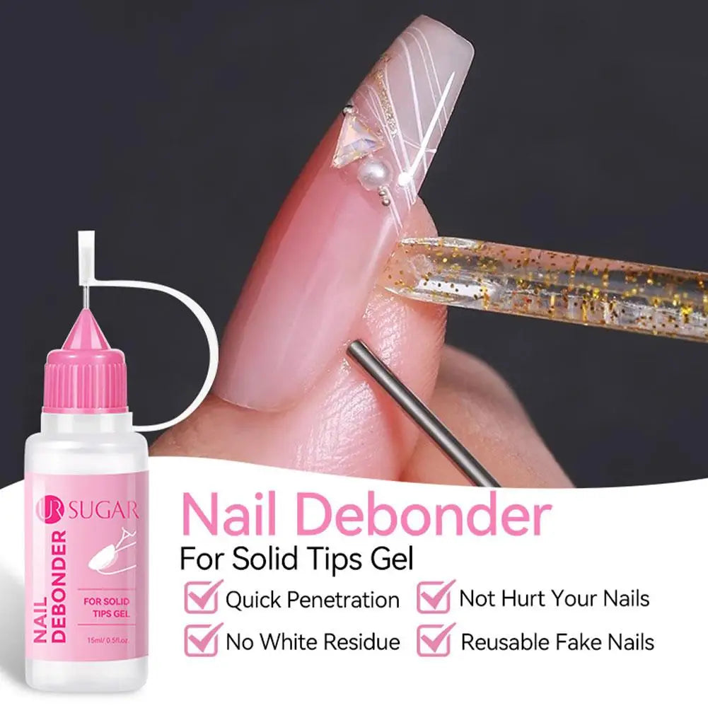Nail Solid Gel Glue Remover & Debonder Fast Dissolve Liquid for Fake Tips Press On Nails, False Nails | Quick Manicure Tool