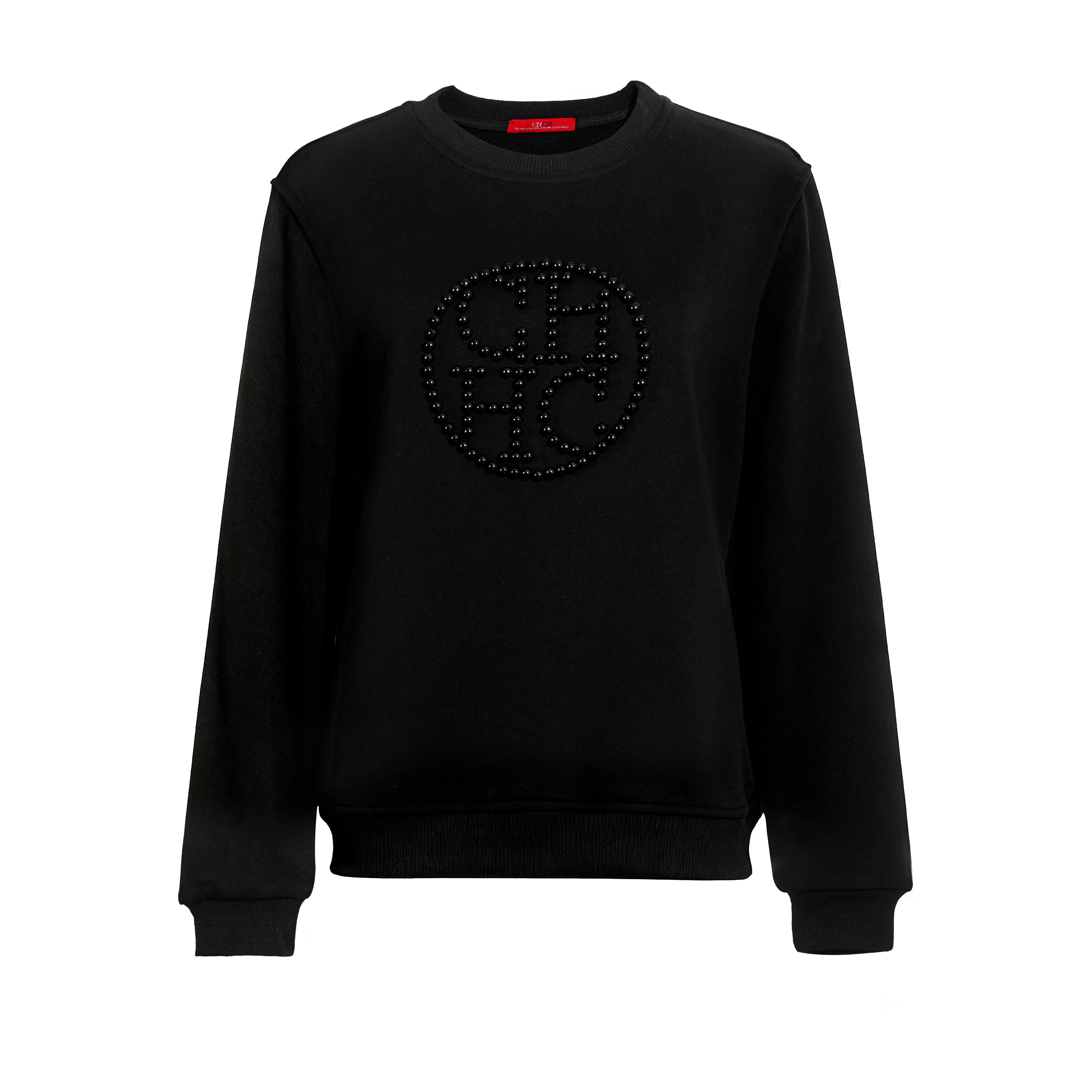 Beaded Casual Pullover Sweatshirt Women