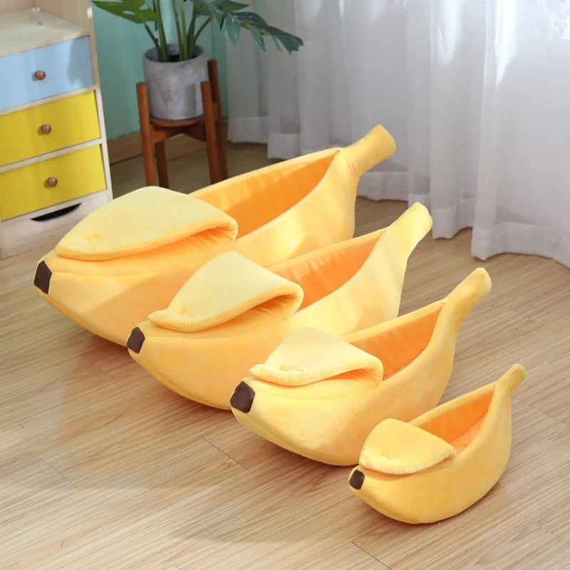 Banana Cat Bed House Funny Cute Cozy Cat Mat Beds Warm Durable Portable Pet Basket Kennel Dog Cushion Cat Pet Supplies ﻿
