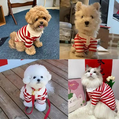 Striped Pet Shirt Soft Pullover Outfit Suitable For Puppy Dogs Cats Schnauzers Pomeranians Daily Casual Pet Apparel