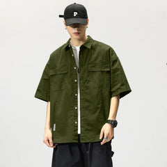 Workwear Short-Sleeved Shirt Men's New Short-Sleeved Slim Jacket Summer Men's Casual Jacket Senior Men's Student Shirt